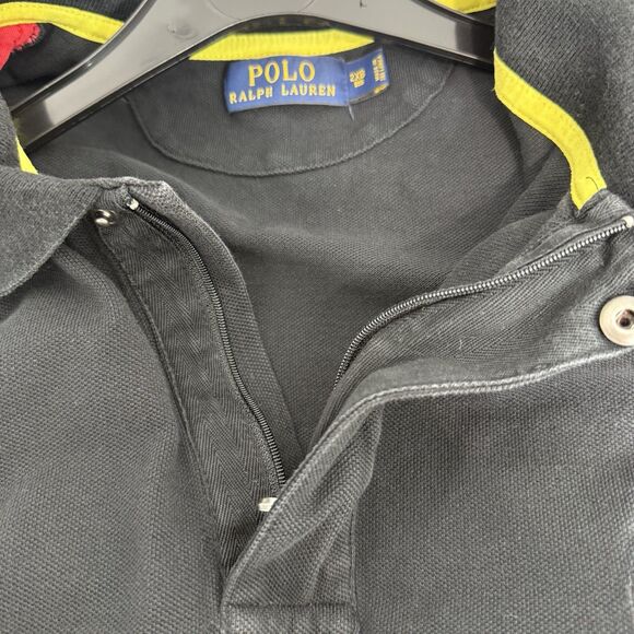 Polo Ralph Lauren Shirt 2XB Cookie Patch Rugby Style VTG Colorblock Black - Picture 4 of 8